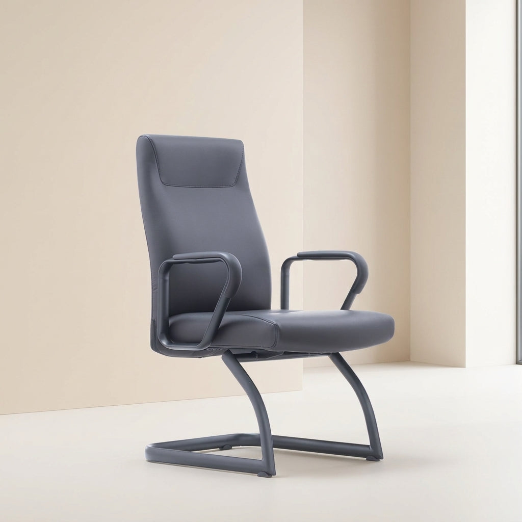 Black EPU Visitor Chair ZS-2461-V – Upholstered Office Guest Chair