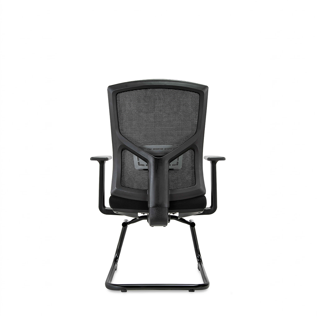 Black Mesh Visitor Chair ZS-6223-V – T-Shaped Armrests & Black Legs