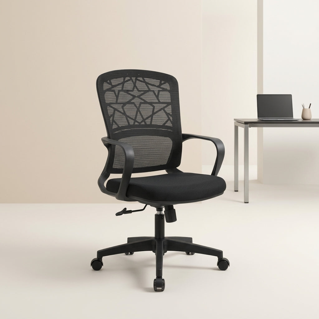Medium Back Mesh Chair ZS-AD140-M – Black Office Chair