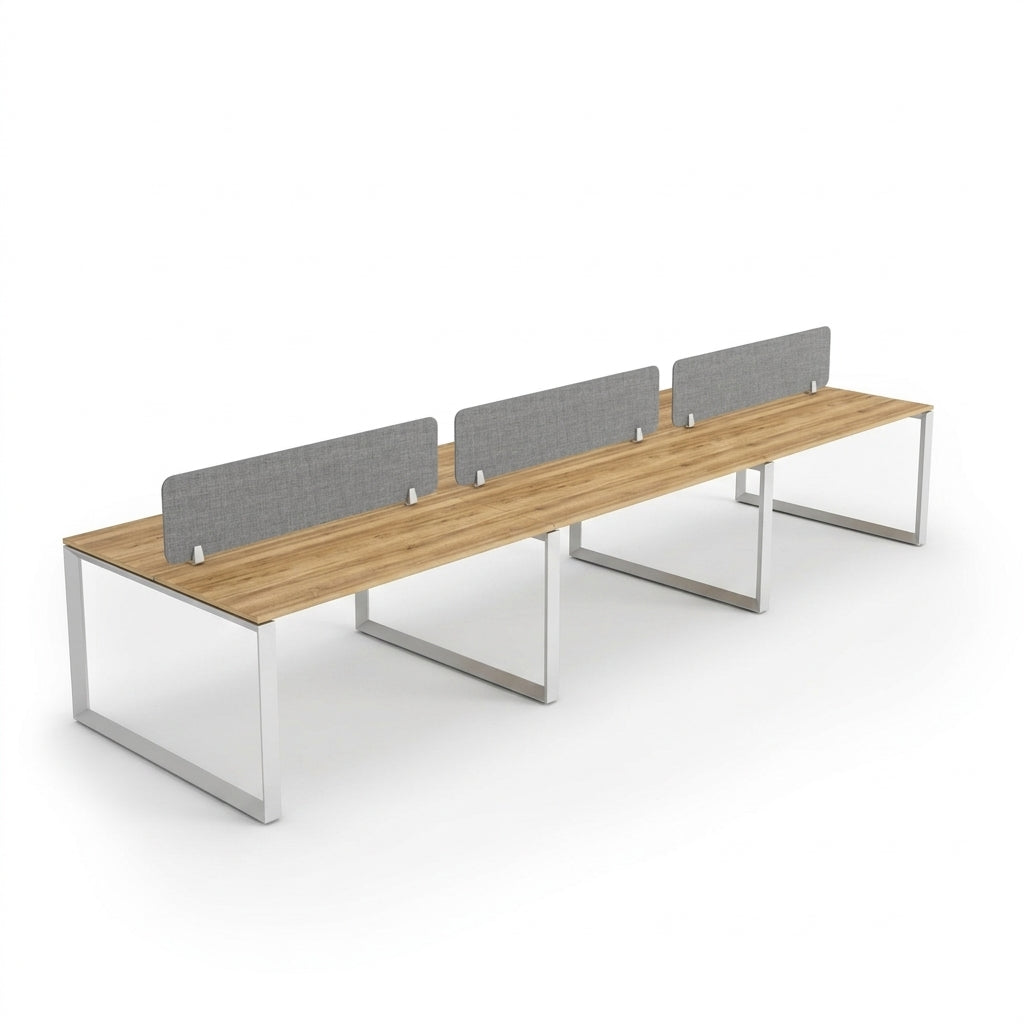 Six Person Workstation ZS-WS-FF6P-LOOP – Six-Seater Cluster Workstation
