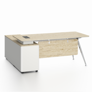 ZS-DG26 White L-Shaped Executive Desk