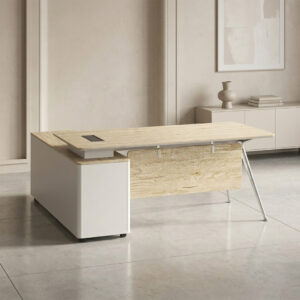 ZS-DG26 White L-Shaped Executive Desk
