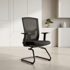 ZS-6223-V mesh visitor chair with breathable backrest and fixed armrests in Dubai