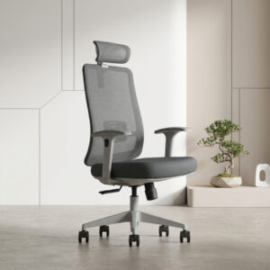 Ergonomic medium back office chair with 3D armrests, lumbar support, and synchronized tilt in Dubai