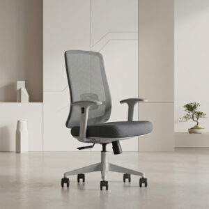 Ergonomic medium back office chair with 3D armrests, seat slider, and lumbar support in Dubai